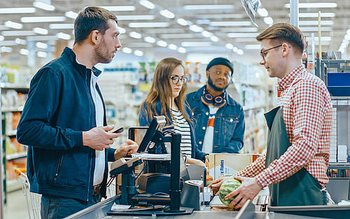 Mobile Payment an der Supermarkt-Kasse