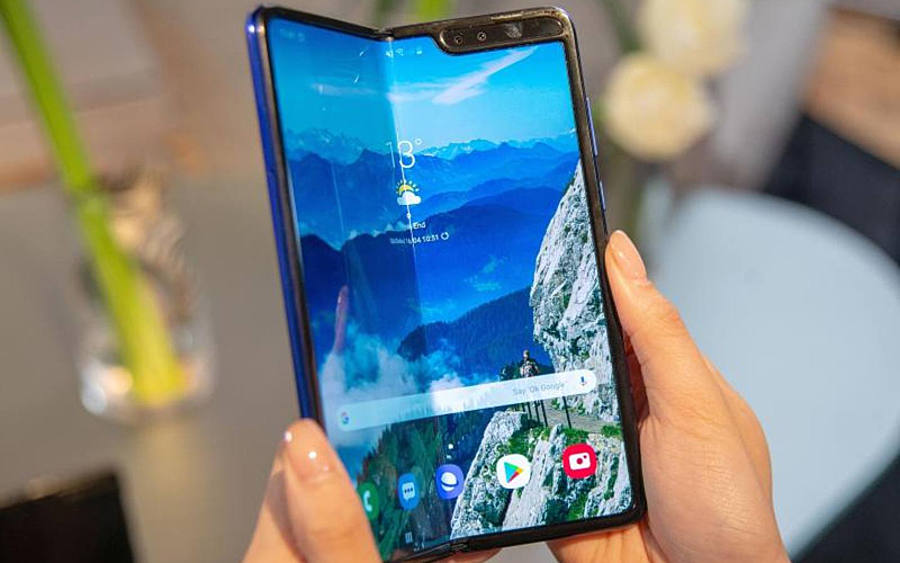 Ein Serienmodell des Galaxy Fold ((Foto: Simon Nagel))
