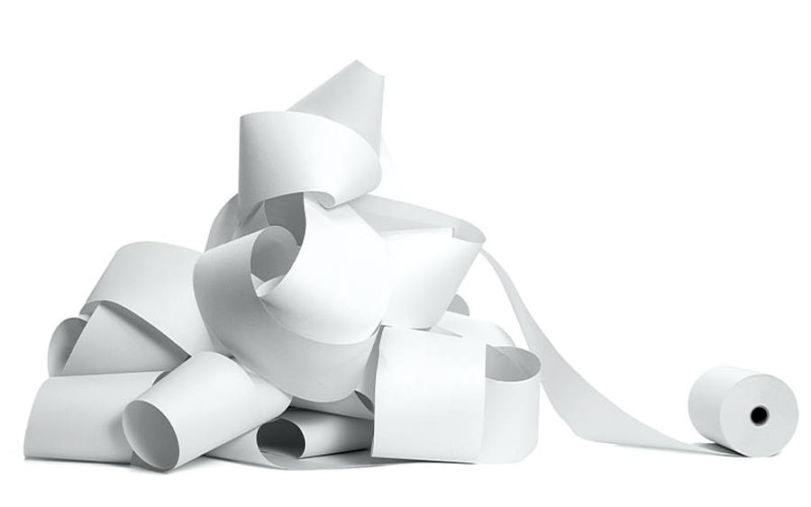 Papierkassenbonrolle