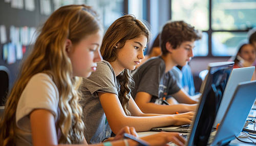 Kinder in der Schule am Computer