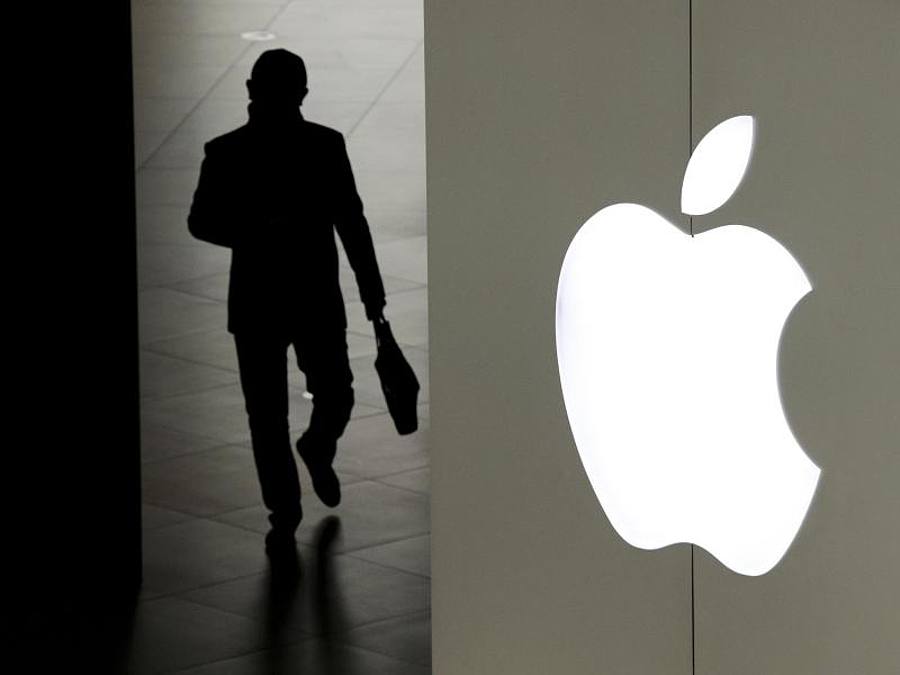 Das Apple-Logo auf einer Wand
