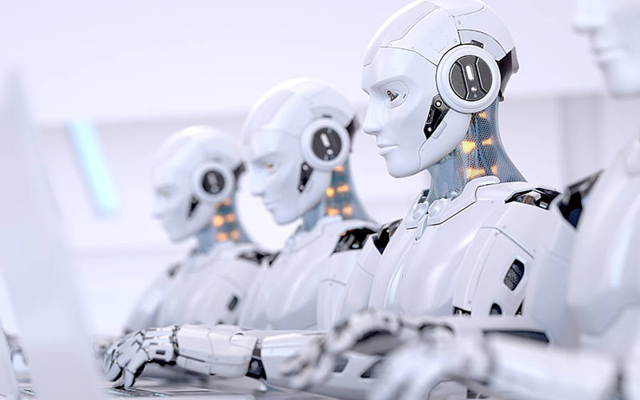 Roboter an Laptops
