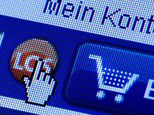 Das typische Warenkorb-Symbol auf der Webseite eines Online-Shops. Foto: Arno Burgi