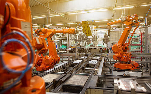 Zusammenarbeit der Roboter