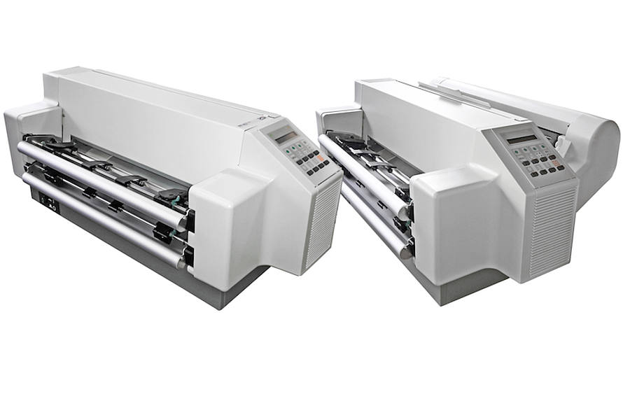 Die beiden neuen LPM-Modelle PP 407 (links im Bild) und PP 408 (mit integrierter Schneidefunktion) von der Psi Matrix GmbH