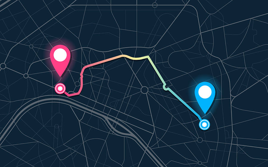 GPS-Koordinaten einer Route