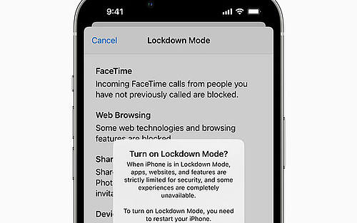 Mit dem „Lockdown Mode“ können User ihre Geräte besser schützen.