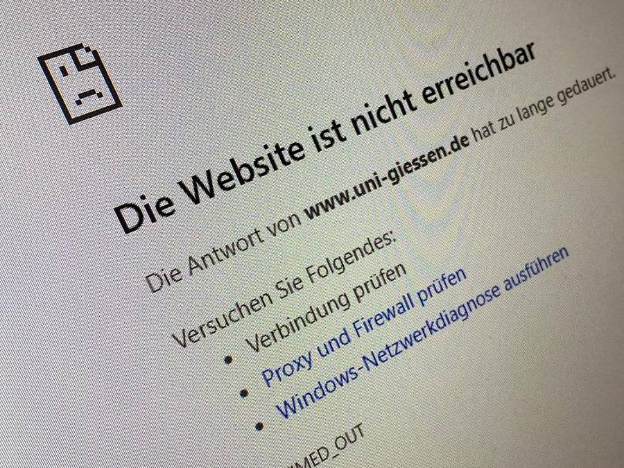 „Die Website ist nicht erreichbar“ wird angezeigt. Foto: Roland Holschneider/dpa