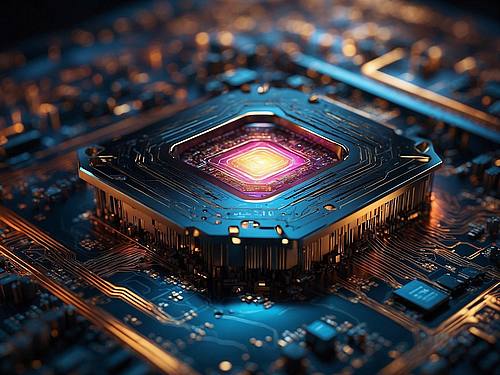 Beleuchteter Computerchip