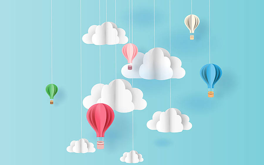 Ballons und Wolken