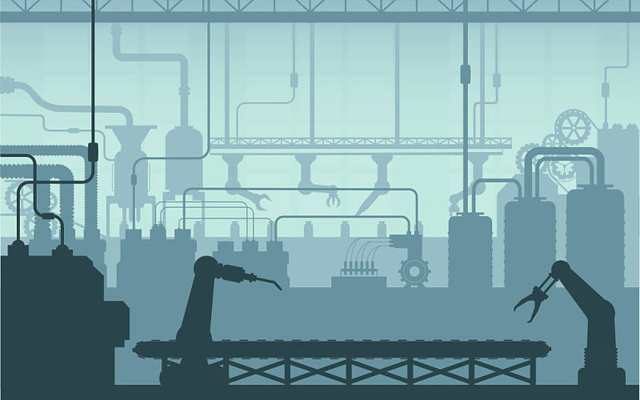 Grafik vernetzte Fabrik