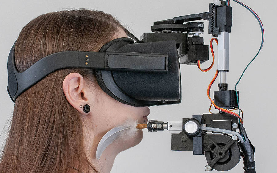 Versuchsanordnung im Projekt „Facehaptics“