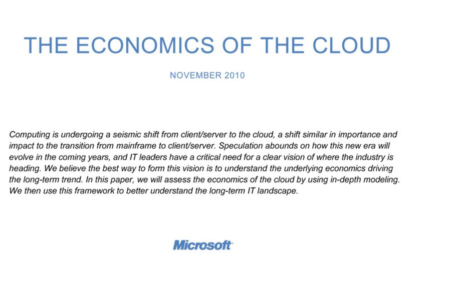 The economics of the cloud