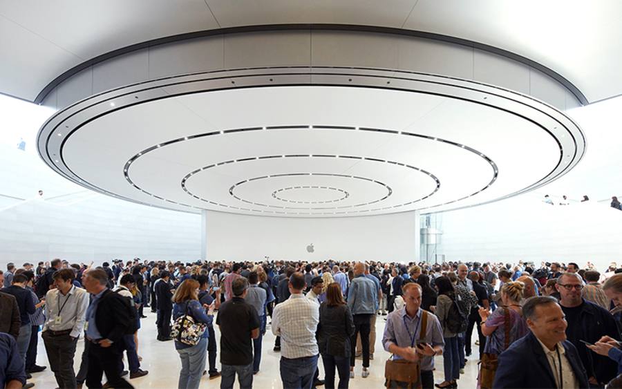 Ein optischer Hingucker: die neuen Räumlichkeiten im Apple Park (Bildquelle: Apple)