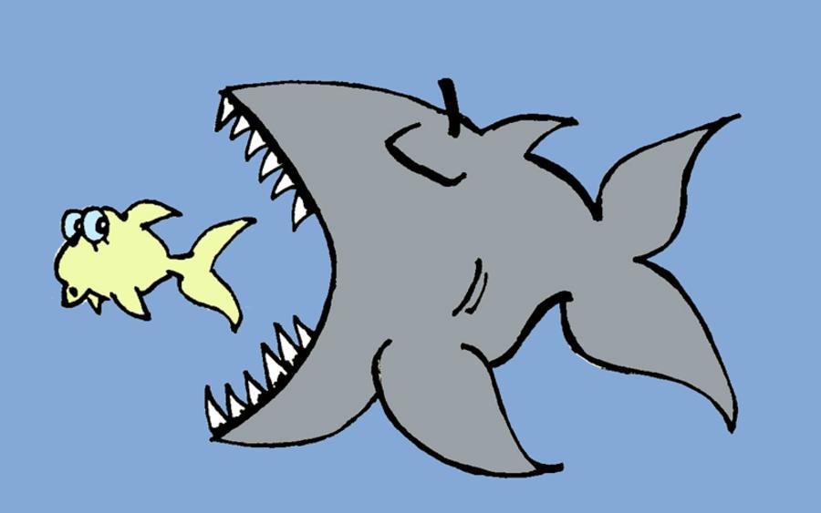 Große Fische fressen kleine Fische
