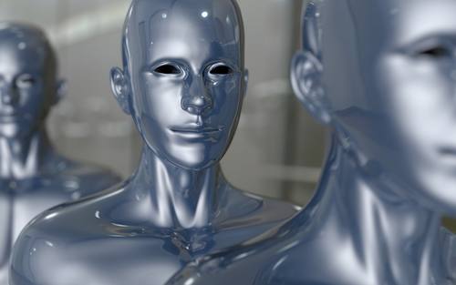 Roboter in einer Reihe