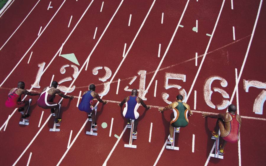 Sprinter in Startposition