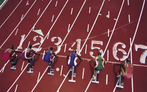 Sprinter in Startposition
