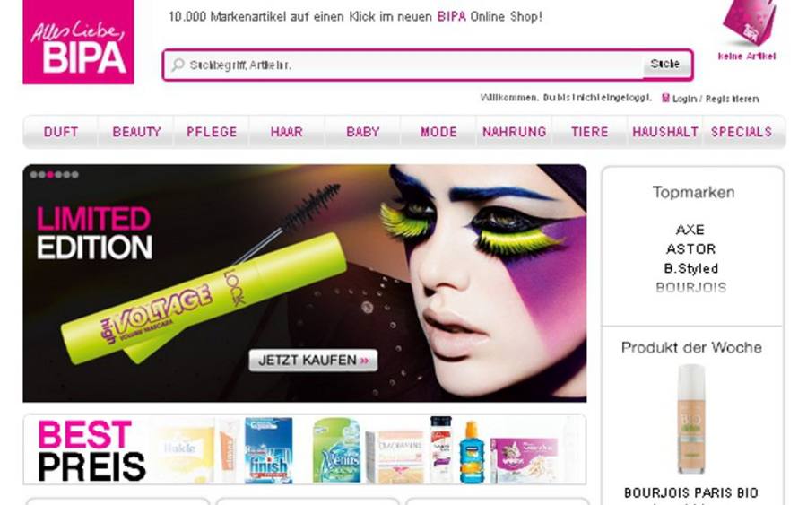 Onlineshop von Bipa