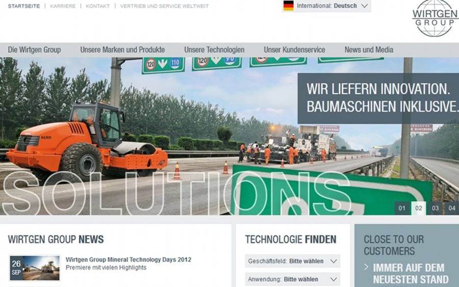 Website, Bildquelle: Wirtgen Group
