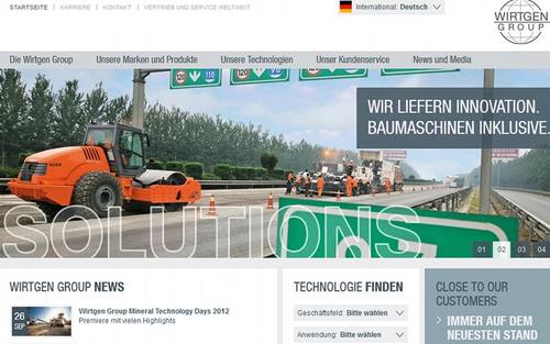 Website, Bildquelle: Wirtgen Group