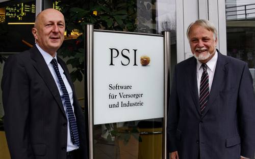 Torsten Vogel und Peter Kursawe von PSI Transcom.
