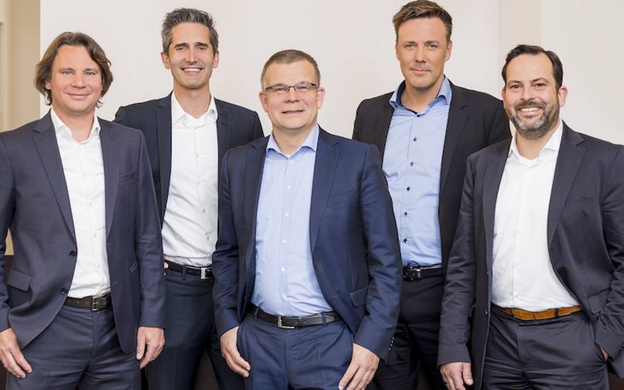 Die Infomotion-Geschäftsleitung (von links): Mark Zimmermann, Harry Enns, Andreas Naunin, Manuel Zimmer und Jörg Singer