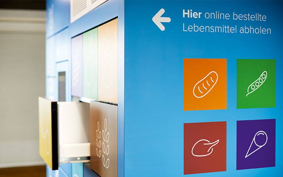 Mit der gekühlten Abholstation „Emmasbox“ sind Lebensmittel rund um die Uhr verfügbar.