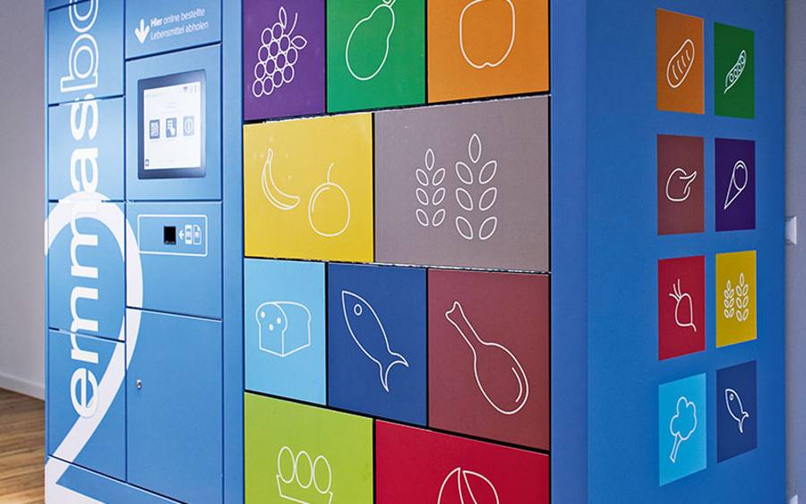 Mit der gekühlten Abholstation „Emmasbox“ sind Lebensmittel rund um die Uhr verfügbar.