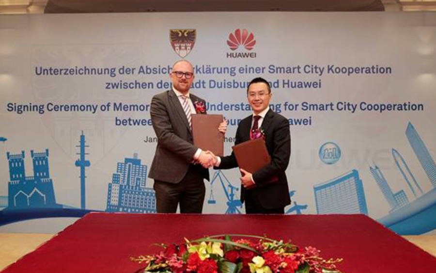 Duisburgs OB Sören Link und Wang Yonggan, Huawei