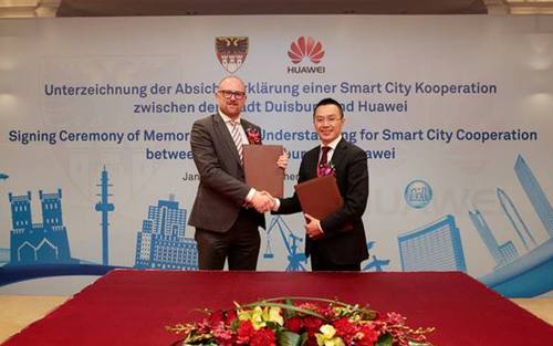 Duisburgs OB Sören Link und Wang Yonggan, Huawei