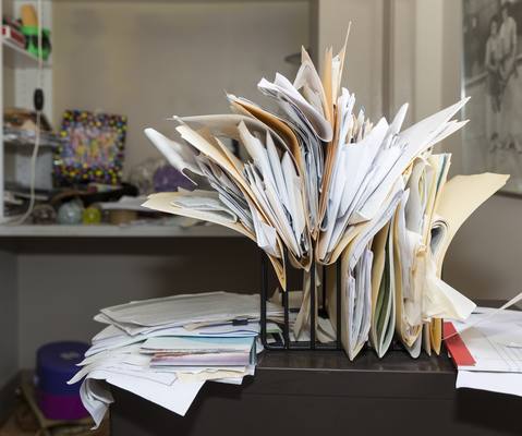 Papierunterlagen im Durcheinander