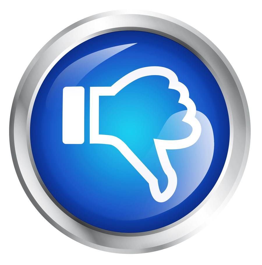 Abwärts zeigender Facebook-Daumen