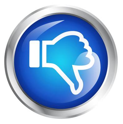 Abwärts zeigender Facebook-Daumen