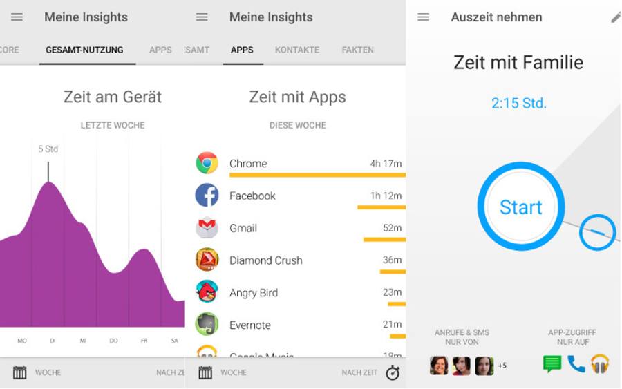 Screenshots Offtime-App