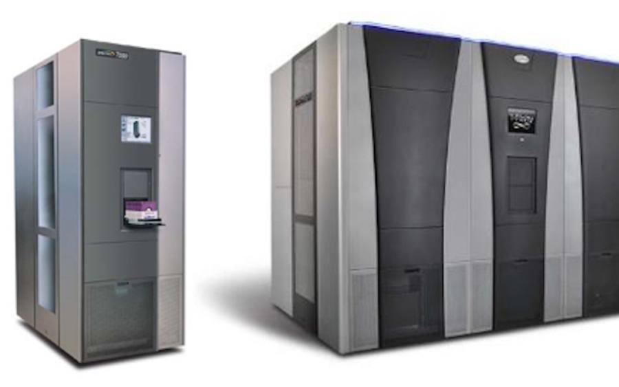 Die Bandbibliotheken T950 und Tfinity Exascale von HPE.