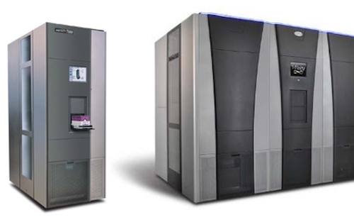Die Bandbibliotheken T950 und Tfinity Exascale von HPE.