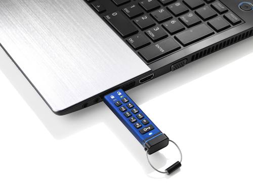 Über das Ziffernfeld am USB-Stick lässt sich der PIN eingeben.