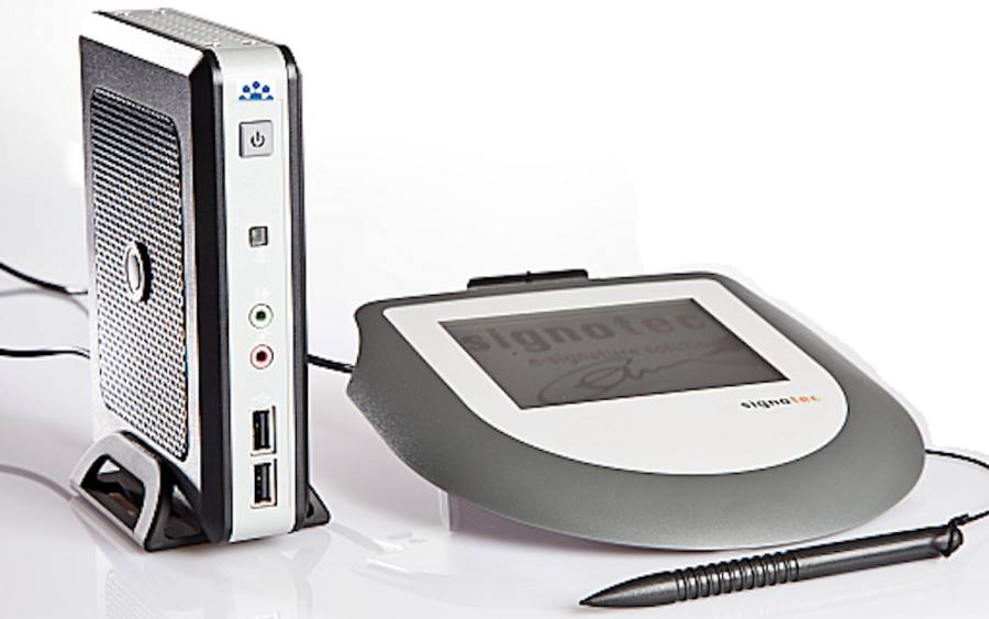 Thin-Client mit Unterschriften-Pad von Signotec