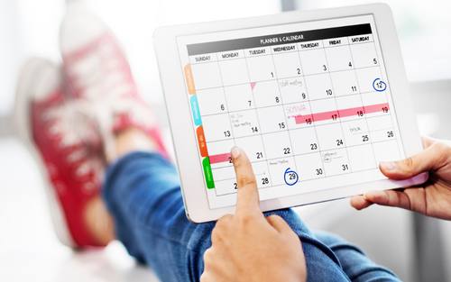 Kalender auf Tablet
