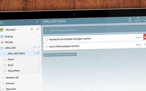 Wunderlist in Outlook