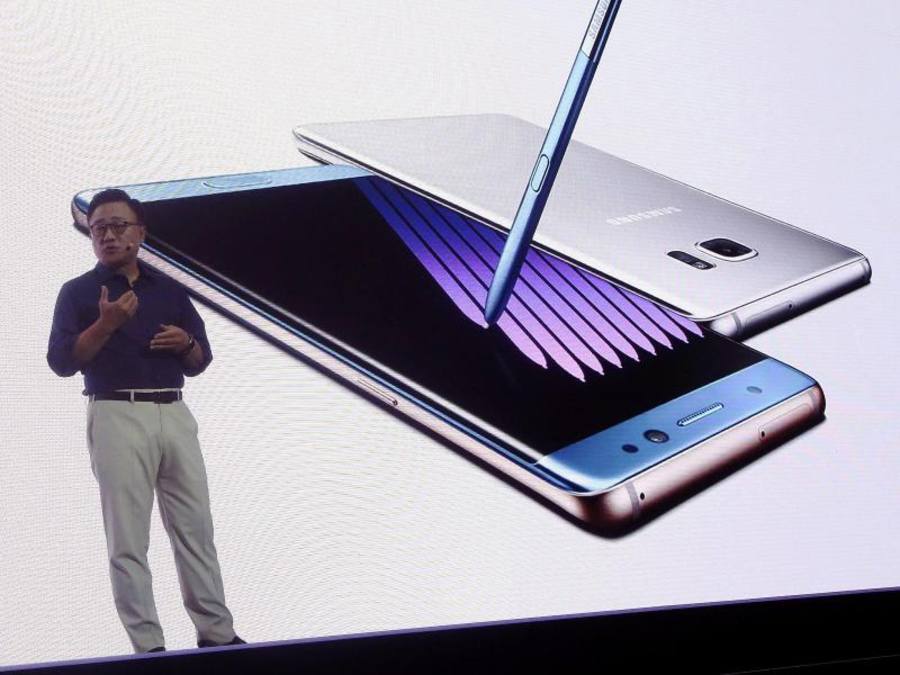 Chef der Samsung Mobilfunk-Sparte, Ko Dong-Jin, präsentiert das Galaxy Note 7. Foto: Kim Hee-Chul