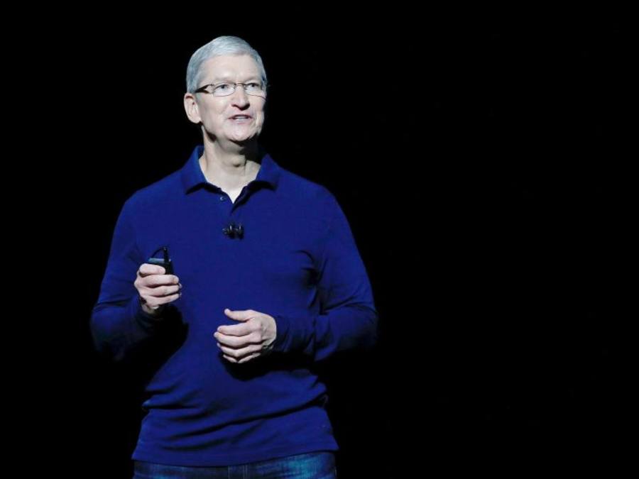 Apple-Chef Tim Cook verweist auf rosige Aussichten. Foto: Monica Davey