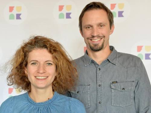 Die Programmgeschäftsführer von Funk, dem neuen multimedialen Format für das «Junge Angebot» von ARD und ZDF, Sophie Burkhardt (ZDF) und Florian Hager (ARD). Foto: Maurizio Gambarini