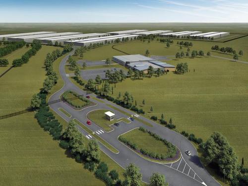 Eine Computergrafik zu dem von Apple geplanten Rechenzentrum in Dänemark. Foto: Apple