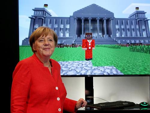 Die Computerspielebranche bezeichnete Merkel als «starken Pfeiler der deutschen Wirtschaft». Foto: Oliver Berg
