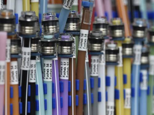 Glaserfaseranschlüsse in einem Verteilerkasten zu sehen. Bei superschnellen Internet-Verbindungen ist Deutschland auf den hinteren Plätzen. Foto: Klaus-Dietmar Gabbert