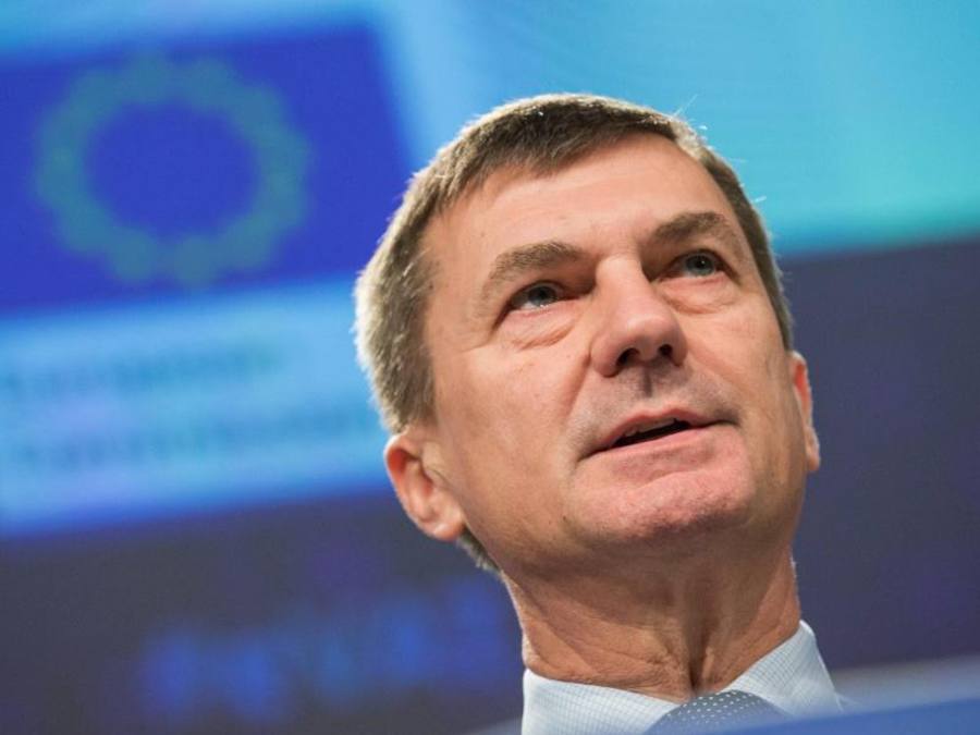 EU-Vizekommissionspräsident Andrus Ansip während einer Pressekonferenz in Brüssel. Foto: Stephanie Lecocq/Archiv