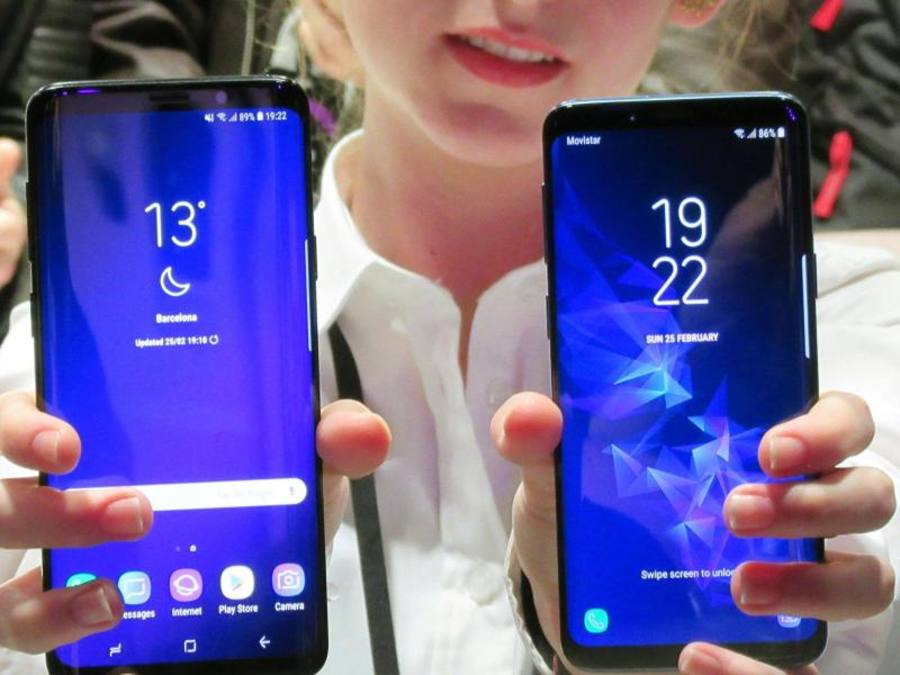 Das Galaxy S9 und das S9+ waren bereits im Februar auf dem Mobile Word Congress in Barcelona zu sehen. ((Foto: -/kyodo))