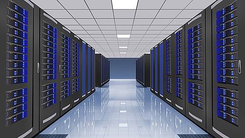 Server-Schränke im Rechenzentrum